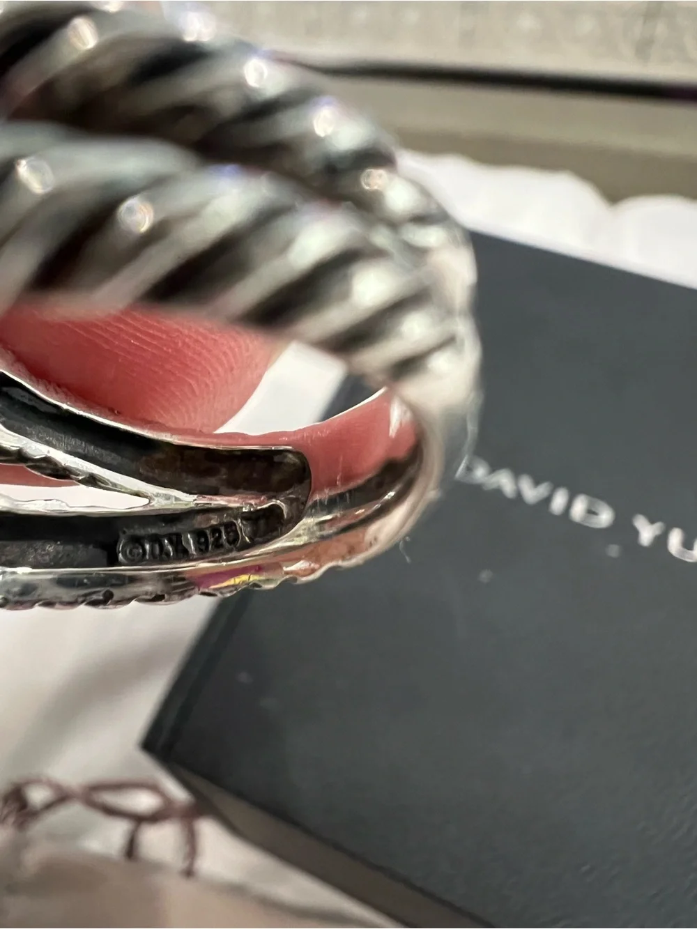 David Yurman 11mm Albion Ring Prasiolite with Diamonds size 5.75 - Picture 9 of 9